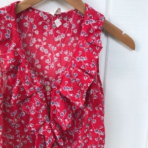 edmé & esyllte (Anthro) button floral ruffle tank